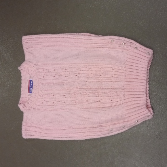 ** VINTAGE **TOP TREND BABY PINK SLEEVELESS,KNIT,SWEATER VEST WITH BUTTON SIDES - Picture 1 of 14